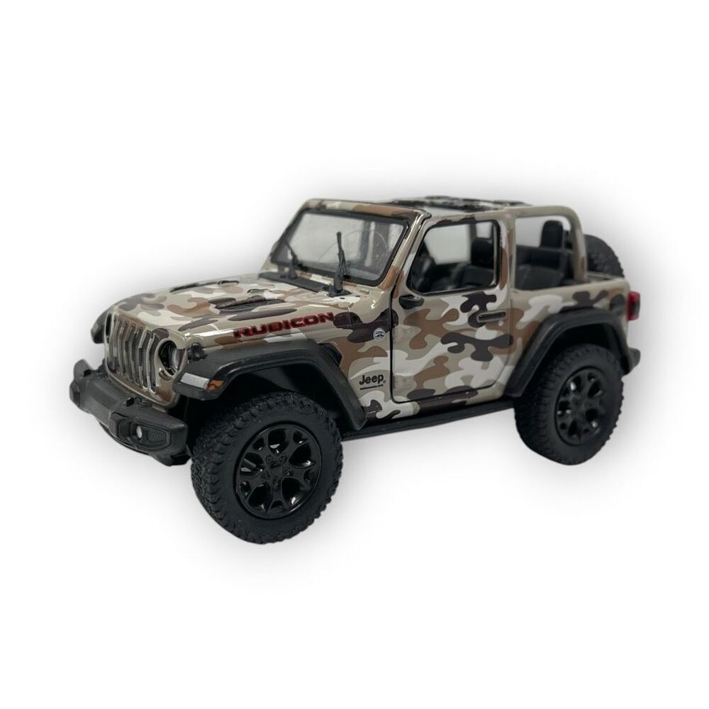 Kinsmart Jeep Wrangler Rubicon 2018 Die Cast Pull Back Topless Camo 1:34